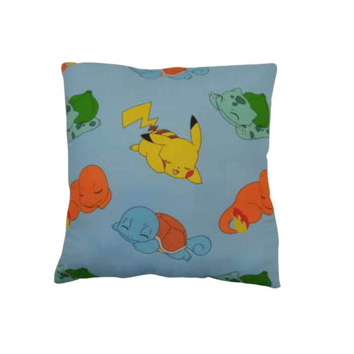 coussin pokemon starters et pikachu dormants visuel produit