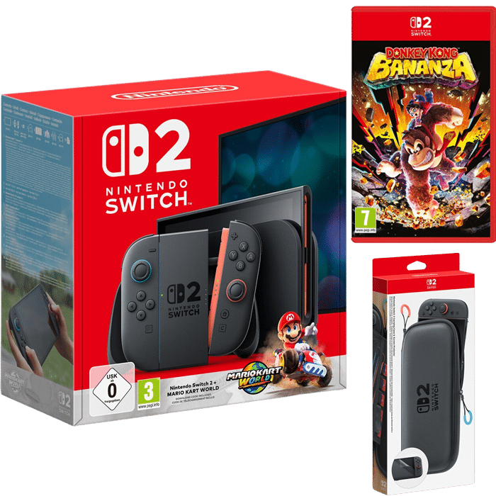 pack switch 2 mario kart world donkey kong bananza accessoires visuel produit