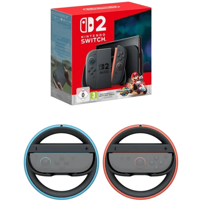 visuel produit pack switch 2 mario kart world et deux volants v2