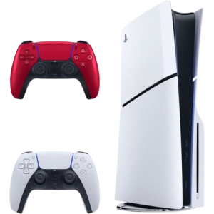 ps5 slim avec 2eme manette volcanic red visuel produit