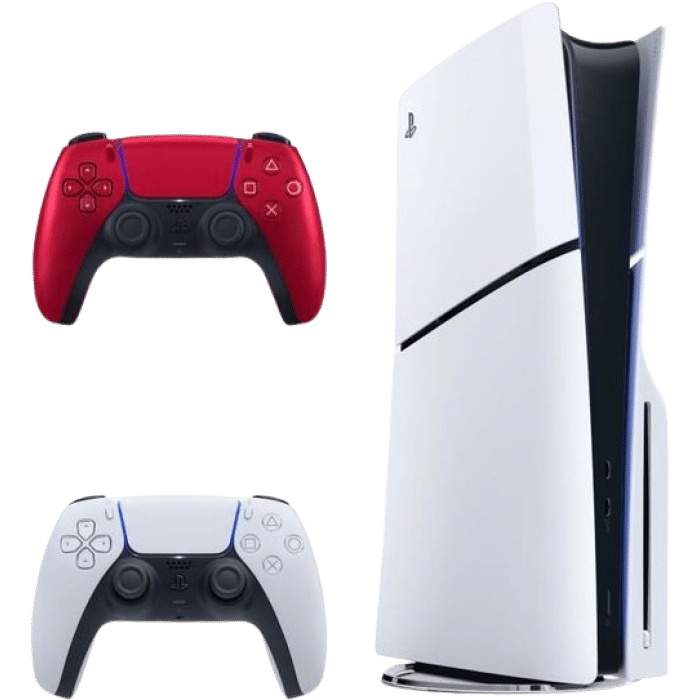ps5 slim avec 2eme manette volcanic red visuel produit