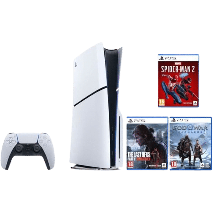 pack ps5 slim standard spiderman 2 god of war ragnarok the last of us 2 visuel produit