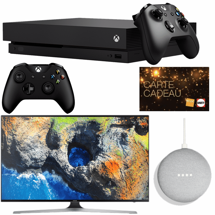 Pack TV 49 Samsung 4K + Xbox One X + 2 Manettes + Sea of Thieves + Google Home Mini + 50€ en Carte Cadeau