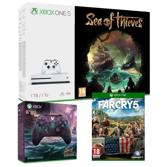 pack xbox one s sea of thieves 2 manettes far cry 5