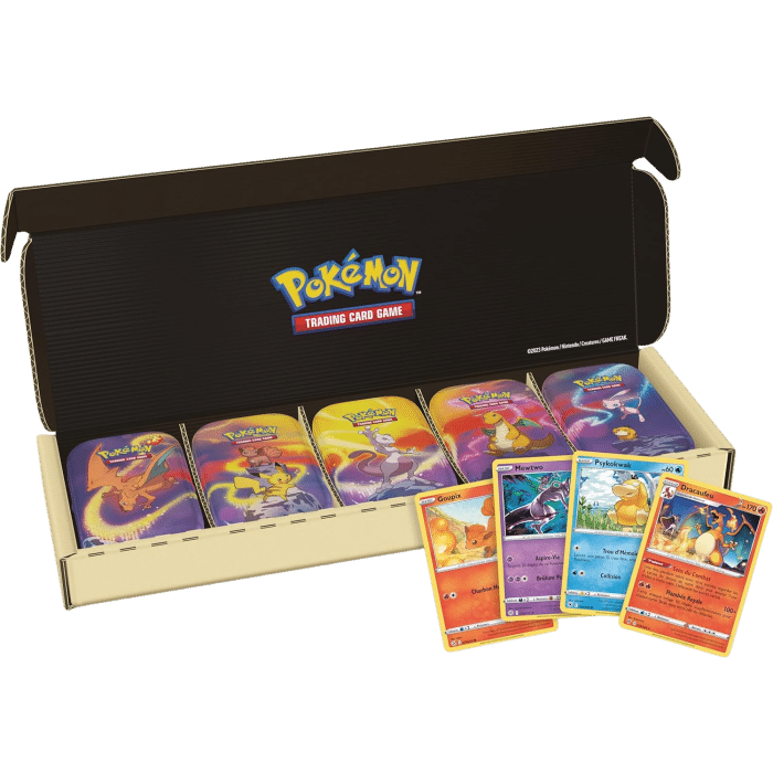 lot mini tins pokemon puissance de kanto visuel produit