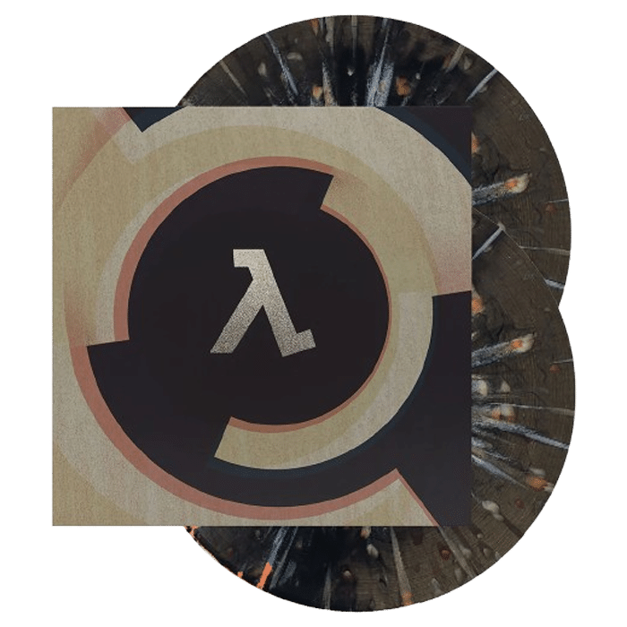 vinyle half life alyx noir orange marbre visuel produit
