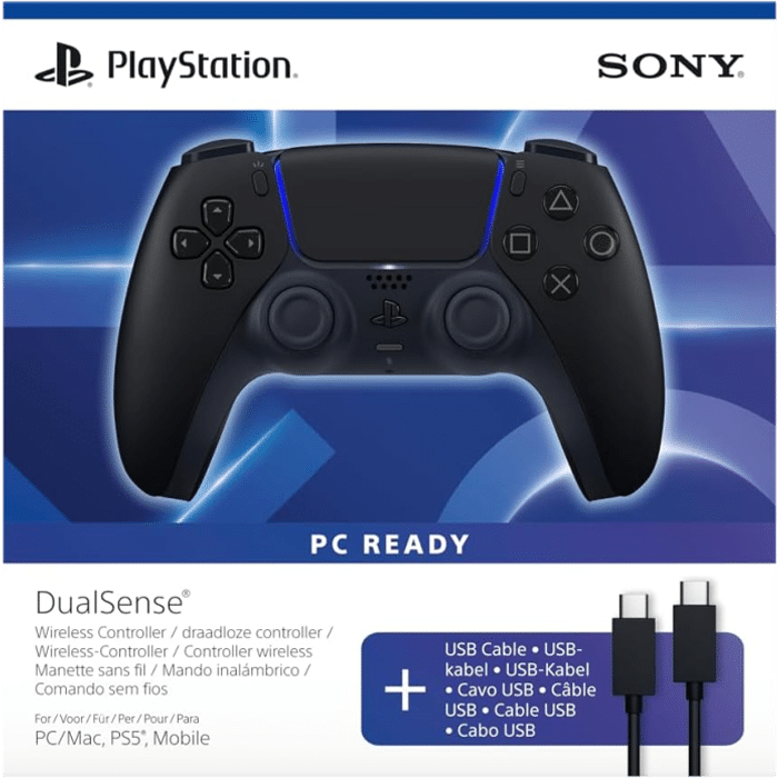 manette ps5 midnight black avec cable usb pour pc visuel produit