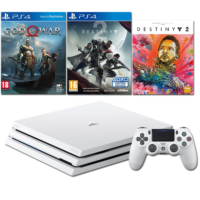 pack ps4 pro blanche god of war destiny 2 artbook