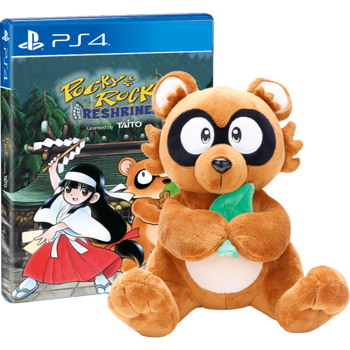 pocky rocky reshrined avec peluche sur ps4 visuel produit