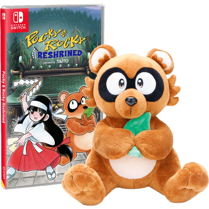 pocky rocky reshrined avec peluche sur switch visuel produit