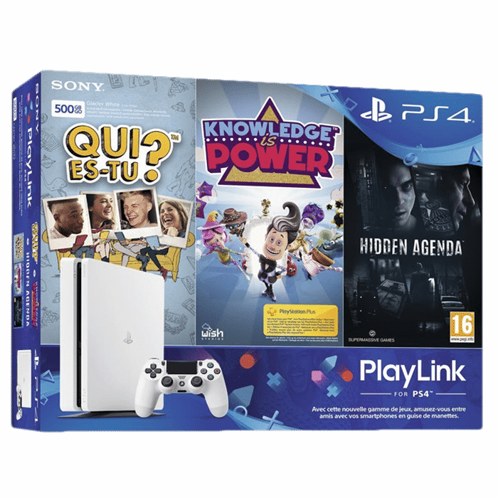 PS4 500 Go Blanche Pack Famille avec 3 jeux (retrait en magasin)
