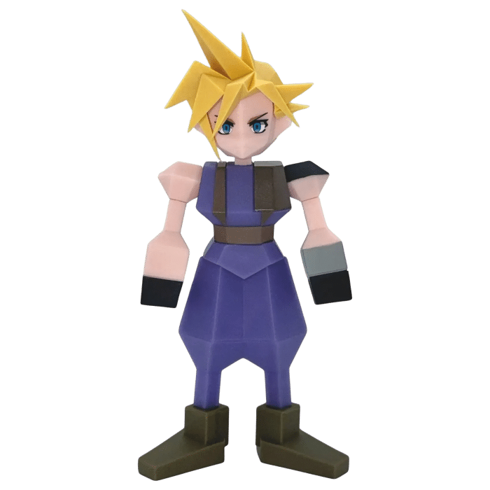figurine final fantasy vii cloud strife polygon visuel produit