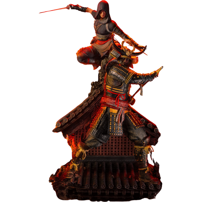 statue assassins creed shadows naoe yasuke 14 visuel produit