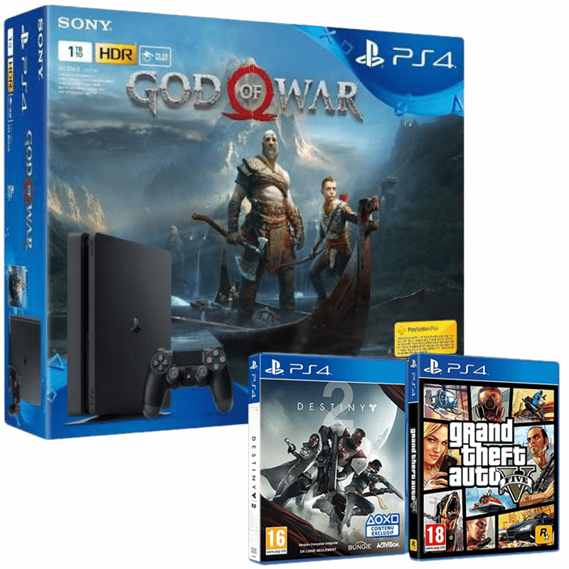 PS4 slim god of war gta 5 Destiny