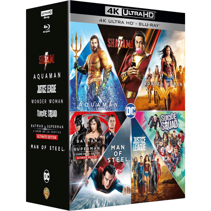 Coffret Intégrale DC Extended Universe en Blu Ray 4K 2D (7 films) visuel produit def