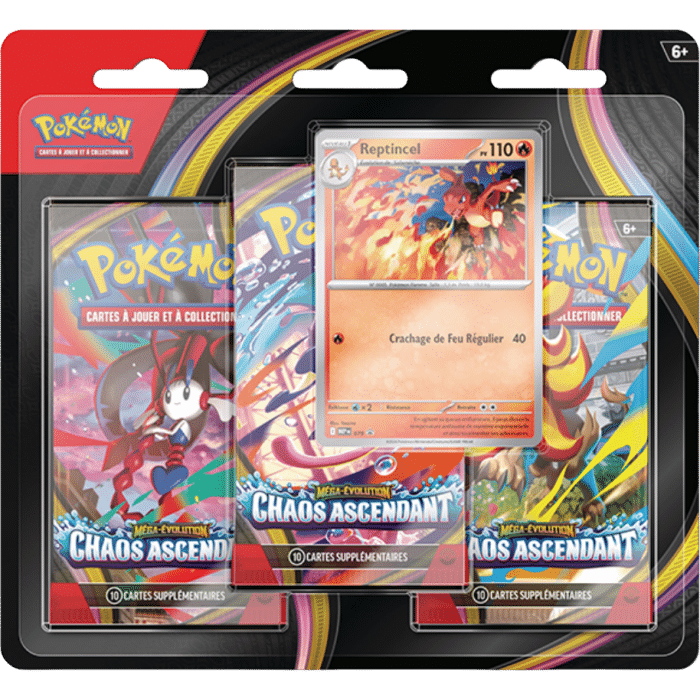 me04 tripack boosters pokemon chaos ascendant reptincel visuel produit