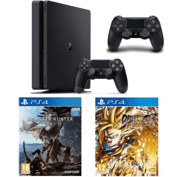 ps4-slim-500go-2-manettes-mhw-dbfz