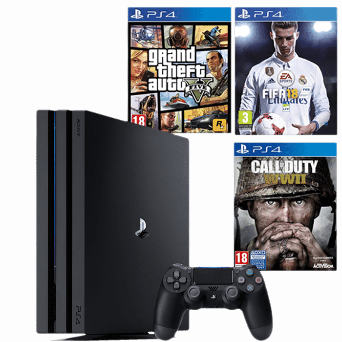 Pack-Console-Playstation-4-Pro-1-To-FIFA-18-COD-WW2-GTA-5
