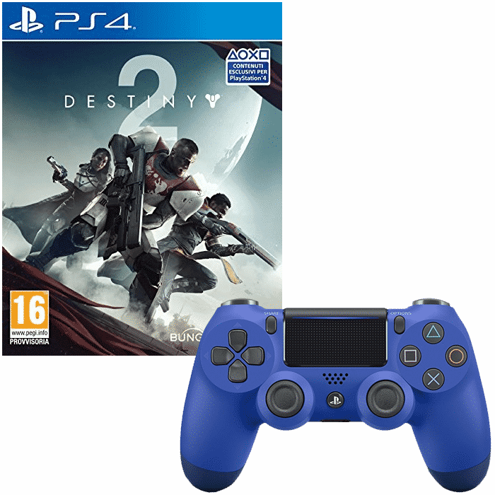 Manette Dualshock 4 Bleue officielle Sony + Destiny 2