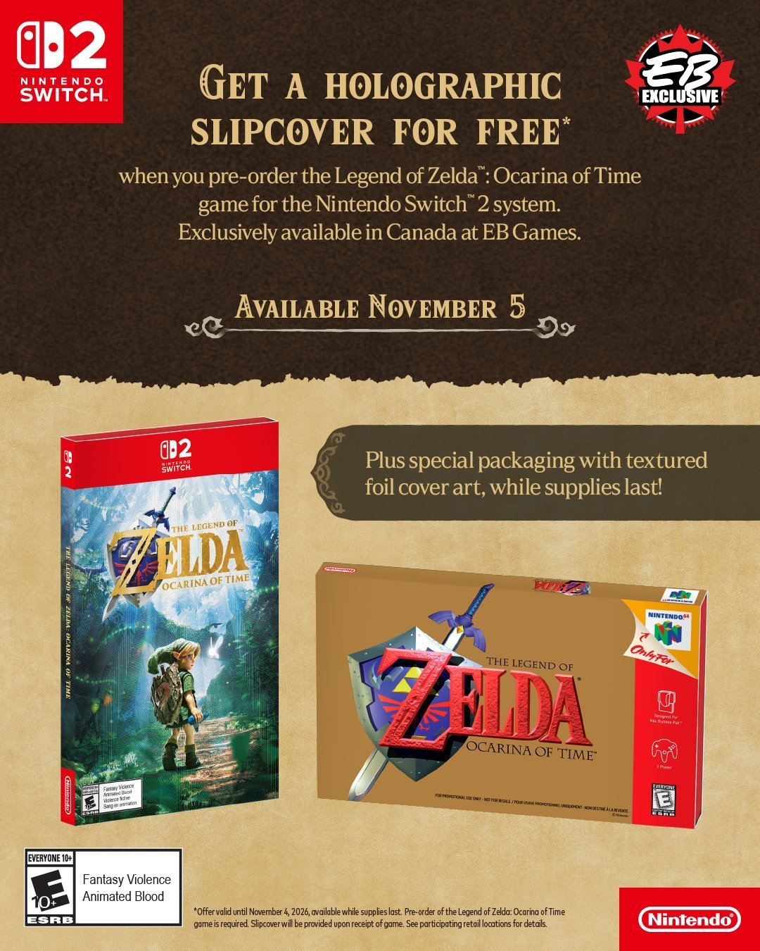 bonus précommande zelda ocarina of time switch 2 au canada.jpg image