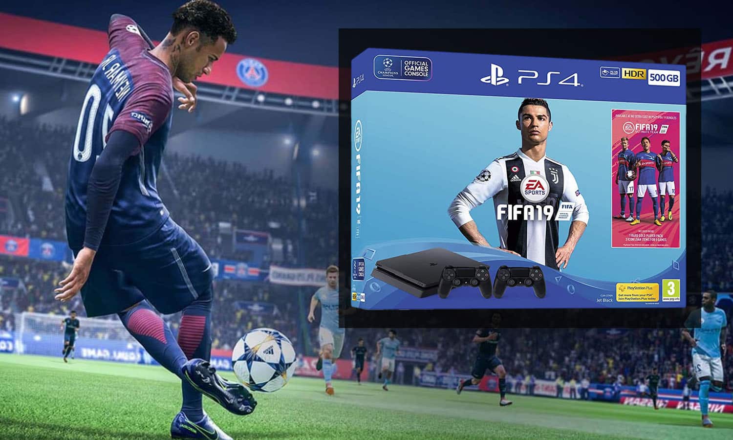 ps4 slim fifa 19 2 manettes