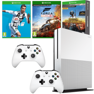 Xbox One S 1 To + 2 manettes + FIFA 19 + Forza Horizon 4 + PUBG + 3 mois de Live Gold