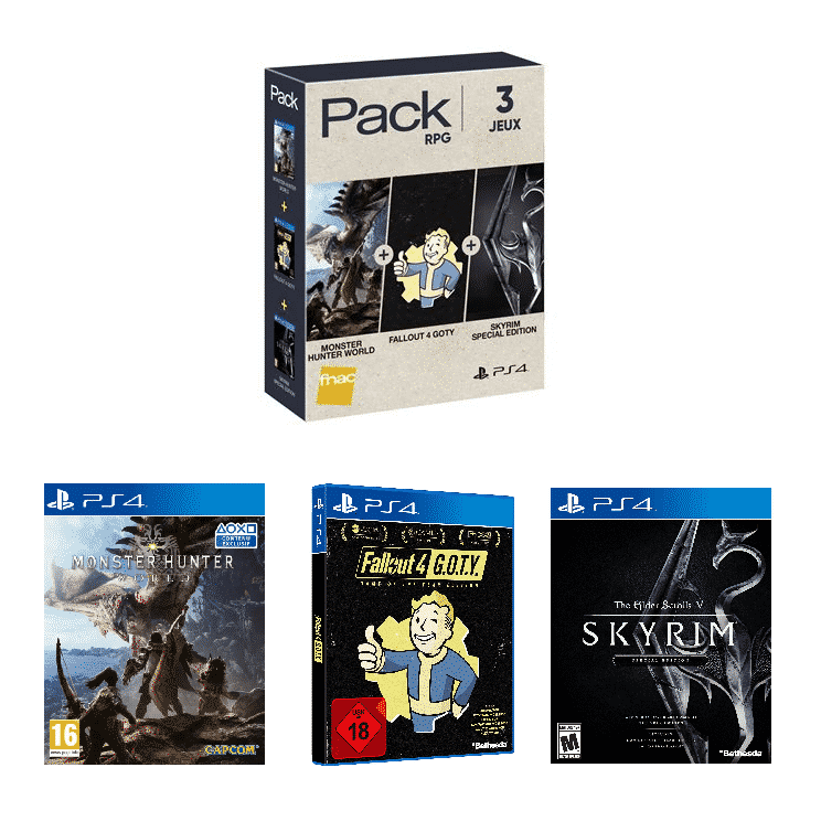 pack 3 jeux Fnac Monster hunter world