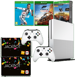 XBOX ONE S 1 TO + 2 MANETTES + 3 jeux + 3 MOIS DE LIVE GOLD APRÈS ACHAT DE CARTES CADEAUX FNAC EN PROMO
