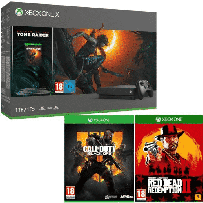 xbox-one-x-shadow-of-tomb-raider-cod-black-ops-4-red-dead-redemption-2
