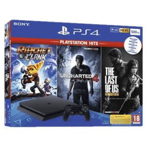 Console PS4 Slim 500 Go + Uncharted 4 + The Last of Us + Ratchet and clank