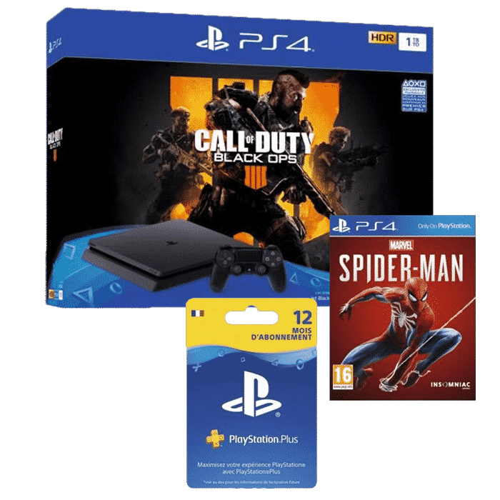 ps4-slim-cod-black-ops-4-pas-cher spiderman 12 mois psn