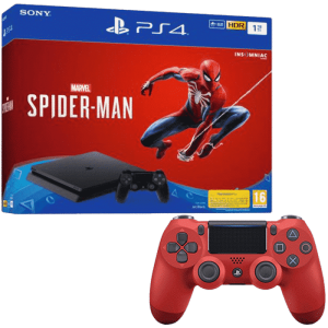 bundle-ps4-slim-spiderman-1-To-2-manettes rouge