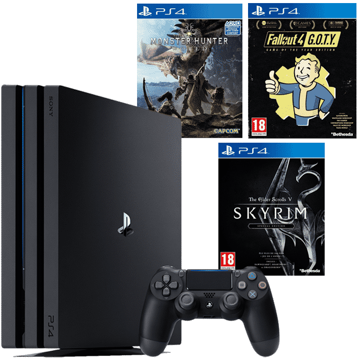 pack ps4 pro monster hunter world fallout 4 goty skyrim