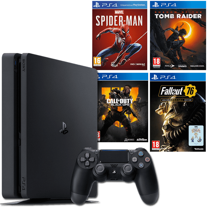 pack ps4 slim shadow of the tomb raider spiderman cod black ops 4 fallout 76 special