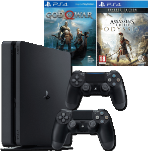 ps4 slim 2 manettes god of war assassin's creed odyssey edition limitée copie