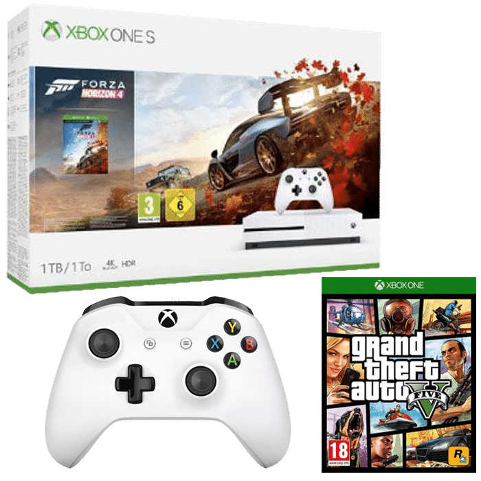 Xbox One 1 To Forza Horizon 4 + GTA 5 + 2 manettes