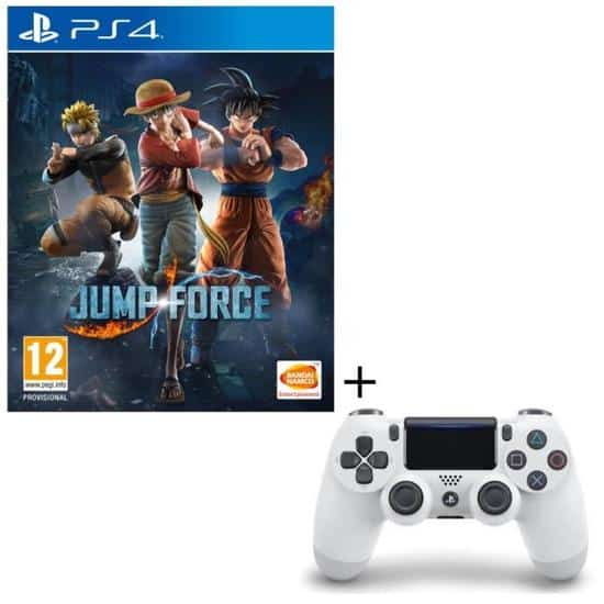 pack manette dualshock blanche jump force