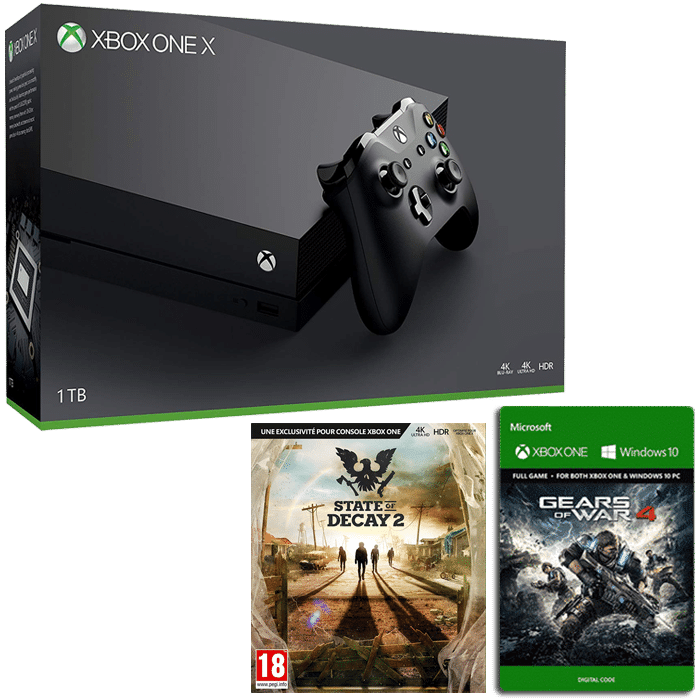 Xbox One X standard + Gears of War 4 + State of Decay 2 (démat) v2