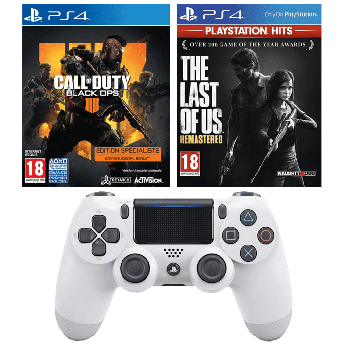 manette ps4 blanche the last of us cod black ops 4
