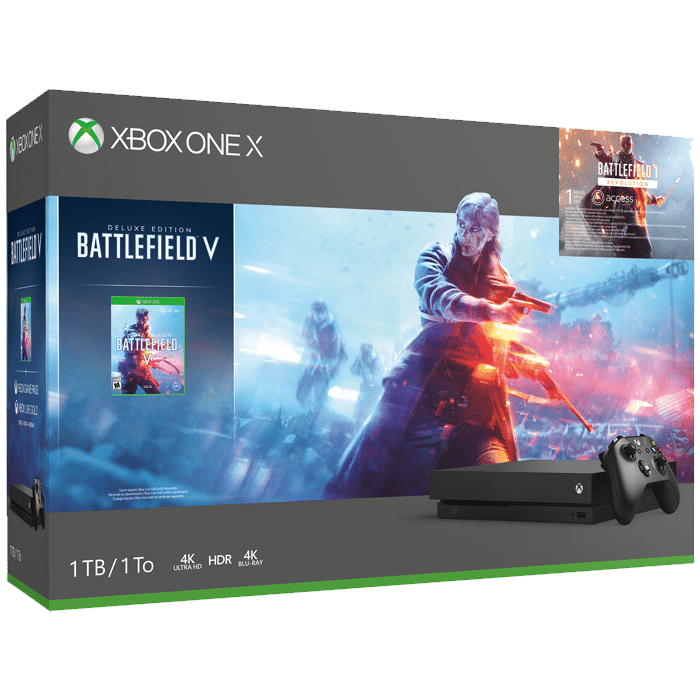 Pack Xbox One X Noire + Battlefield 5 + B 1 Revolution + Battlefield 1943