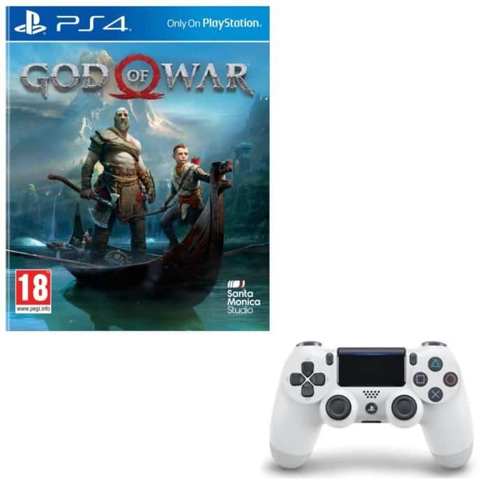 Manette PS4 Blanche + God of War