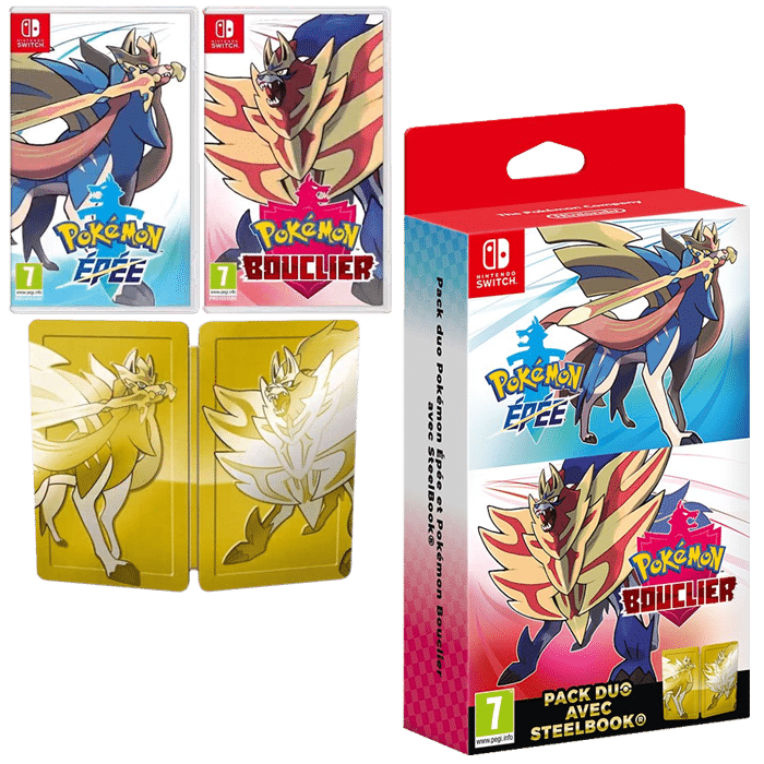 pokemon double pack epee bouclier steelbook