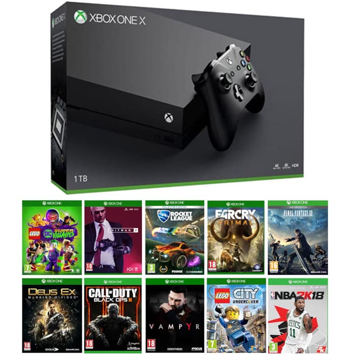 xbox one x 10 jeux auchan