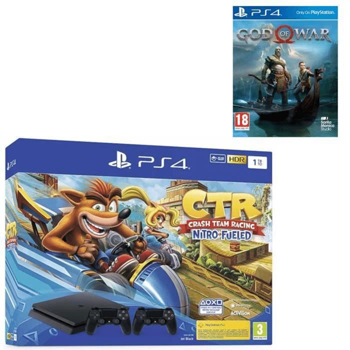 pack ps4 slim crash god of war 2 manettes