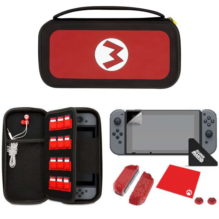 starter pack housse sacoche mario switch