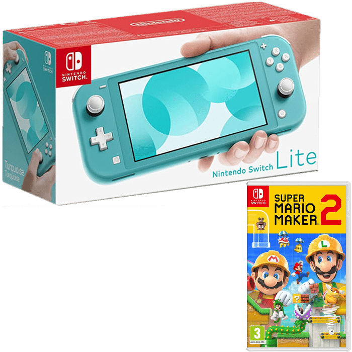 nintendo switch lite turquoise super mario maker 2