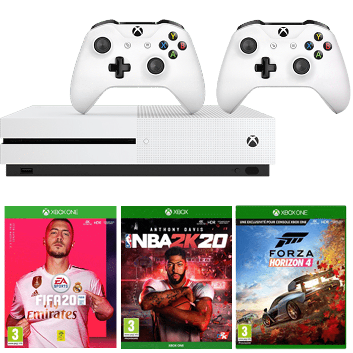 xbox one s 2 manettes fifa 20 nba 2k20 forza horizon 4