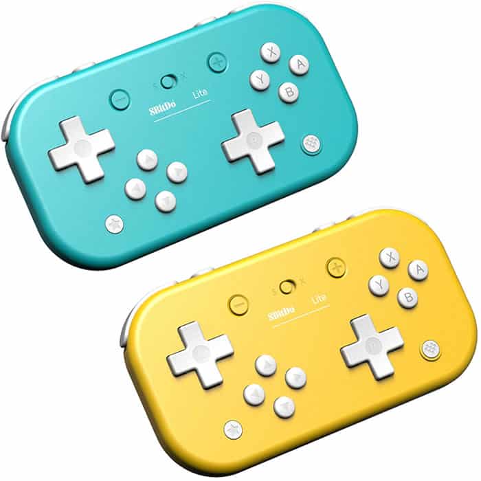 manette mini ultra portable switch 8bit do turquoise jaune