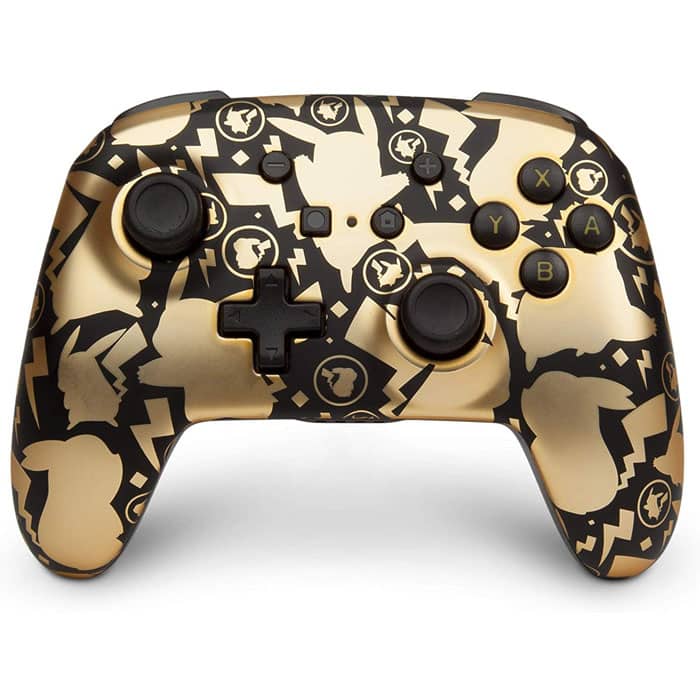 manette switch or gold pokemon pikachu