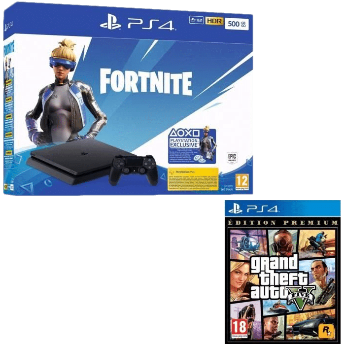 pack ps4 slim fortnite 500 Go gta 5 premium edition